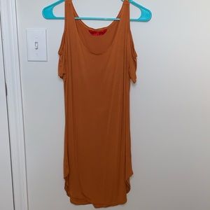 Hot Kiss burnt orange cold-shoulder dress. Size S.